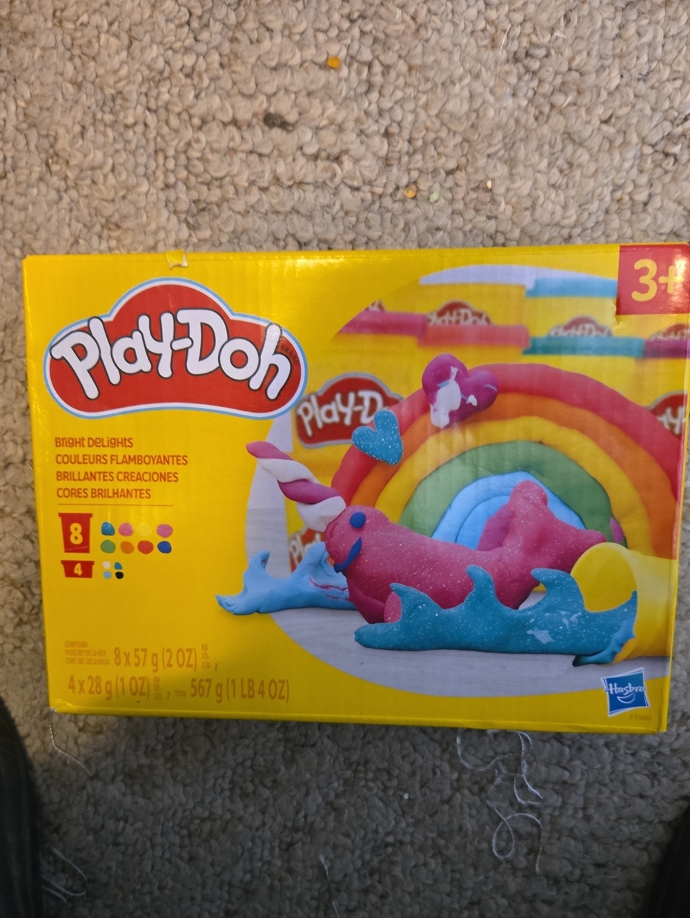 Hasbro Play‑Doh Bright Rainbow Dough Set - Pink Blue Yellow Green Purple White